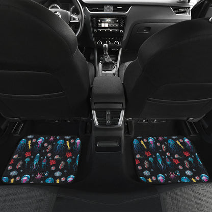 Jellyfish Underwater Print Car Floor Mats Front Back