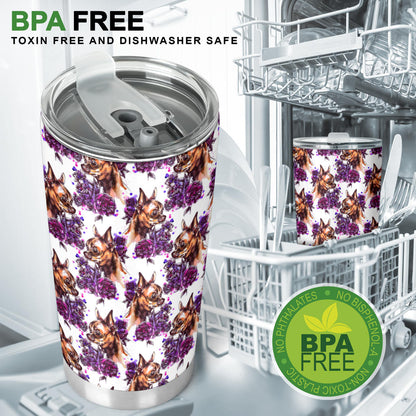 Chihuahua Purple Floral Tumbler