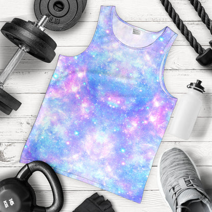 Galaxy Stardust Pastel Color Print Men Tank Top