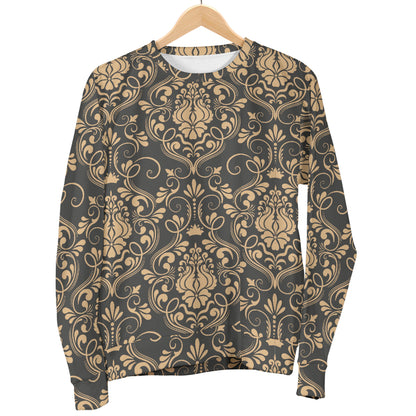 Damask Elegant Luxury Print Pattern Men Long Sleeve Sweatshirt