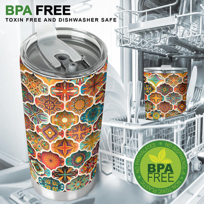Mandala Mosaic Themed Design Print Tumbler