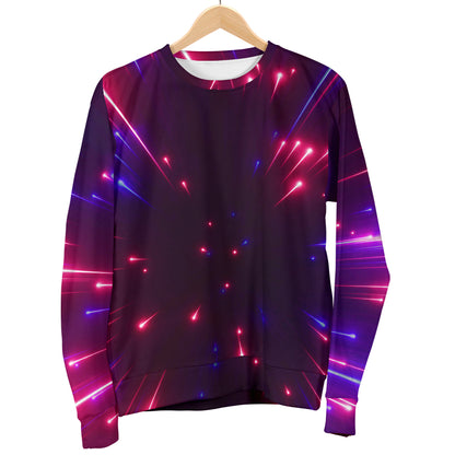 Celestial Purple Blue Neon Speed Light Men Long Sleeve Sweatshirt
