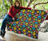 Paw Colorful Print Quilt Bedspread