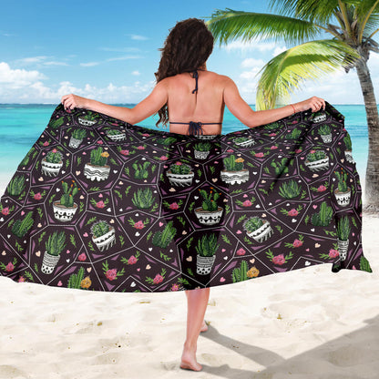 Cactus Pattern Print Design 03 Sarong Pareo Wrap