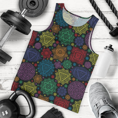 Chakra Mandala Print Pattern Men Tank Top