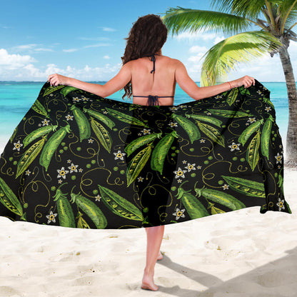Peas Pattern Print Design A02 Sarong Pareo Wrap