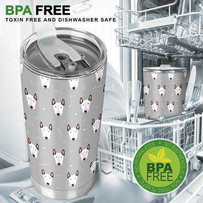 Bull Terrier Head Print Pattern Tumbler