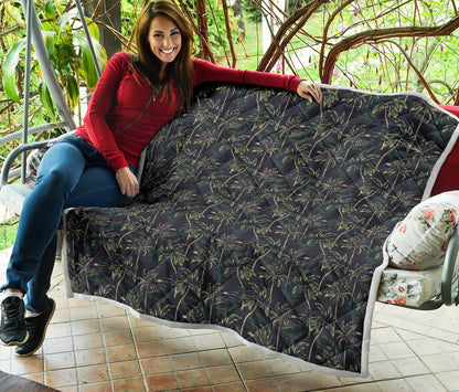 Palm Tree Background Design Print Quilt Bedspread