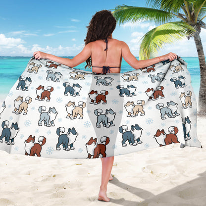 Alaskan Malamute Pattern Print Design 02 Sarong Pareo Wrap