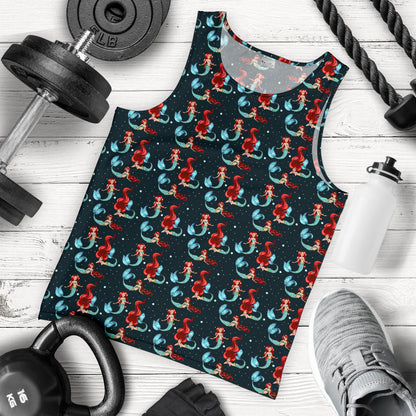 Mermaid Girl Themed Design Print Men Tank Top