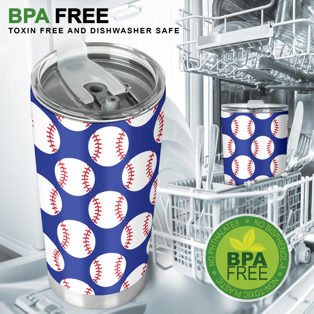 Baseball Blue Background Tumbler