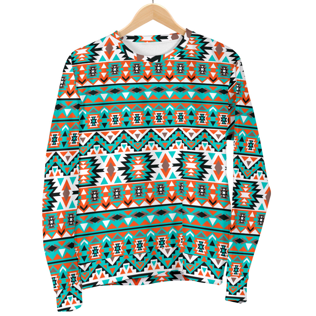 Indian Navajo Ethnic Themed Design Print Women Long Sleeve Sweatshirt