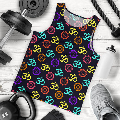 Chakra OM Print Pattern Men Tank Top