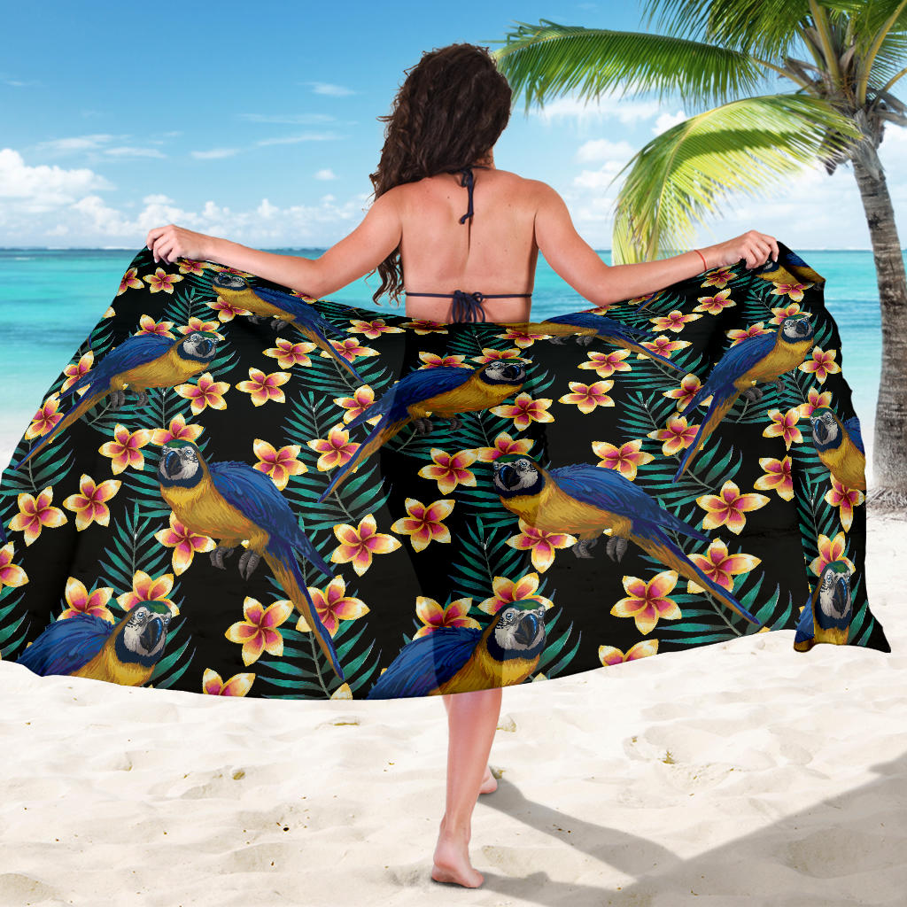 Macaw Pattern Print Design 01 Sarong Pareo Wrap