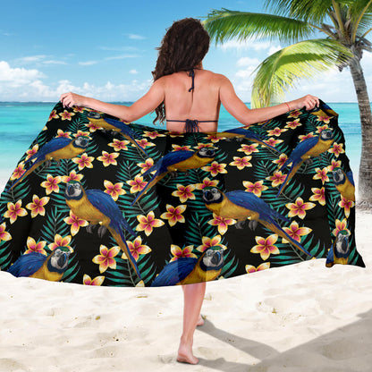 Macaw Pattern Print Design 01 Sarong Pareo Wrap