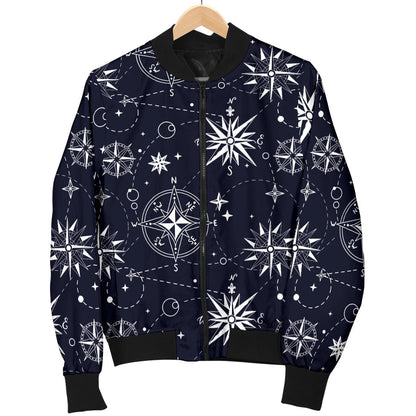 Nautical Sky Design Themed Print Men Bomber Jacket