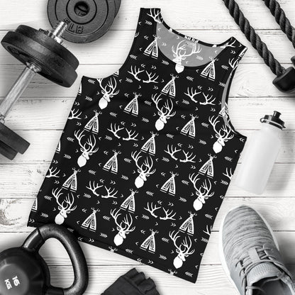 Deer Native Indian Print Pattern Men Tank Top
