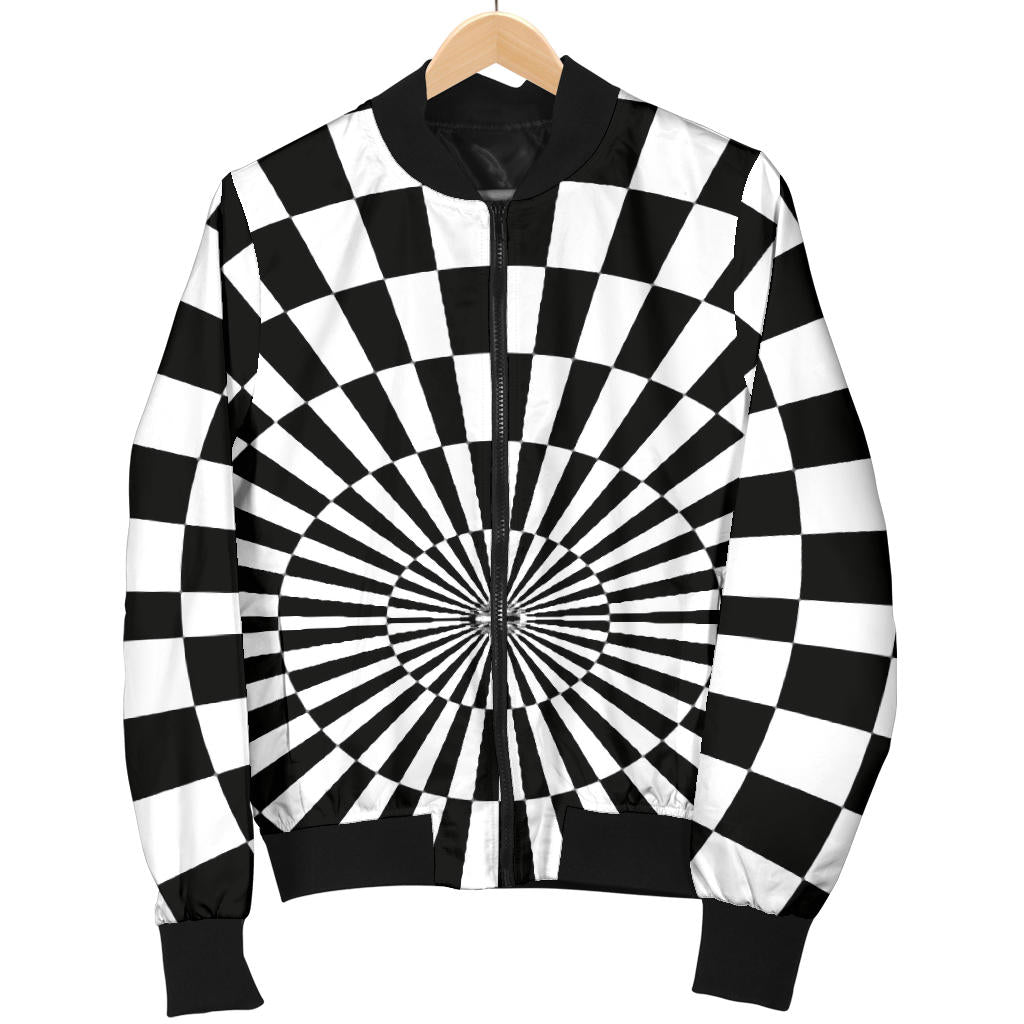 Checkered Flag Optical illusion Men Bomber Jacket