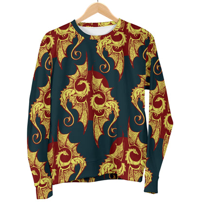 Dragons Gold Design Pattern Men Long Sleeve Sweatshirt