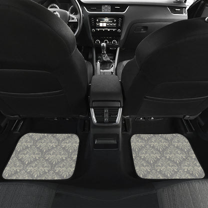 Damask Grey Elegant Print Pattern Car Floor Mats Front Back