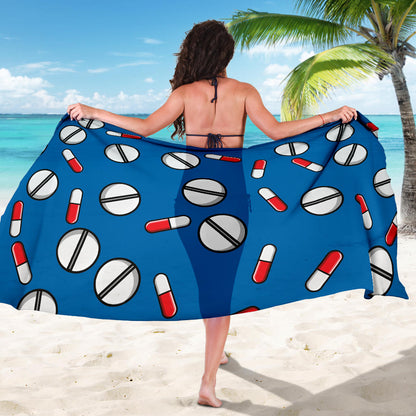 Pill Pattern Print Design A05 Sarong Pareo Wrap