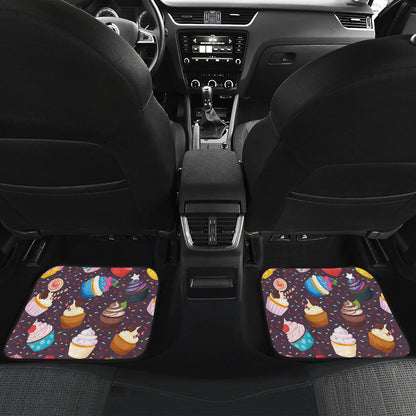 Cupcakes Party Print Pattern Car Floor Mats Front Back