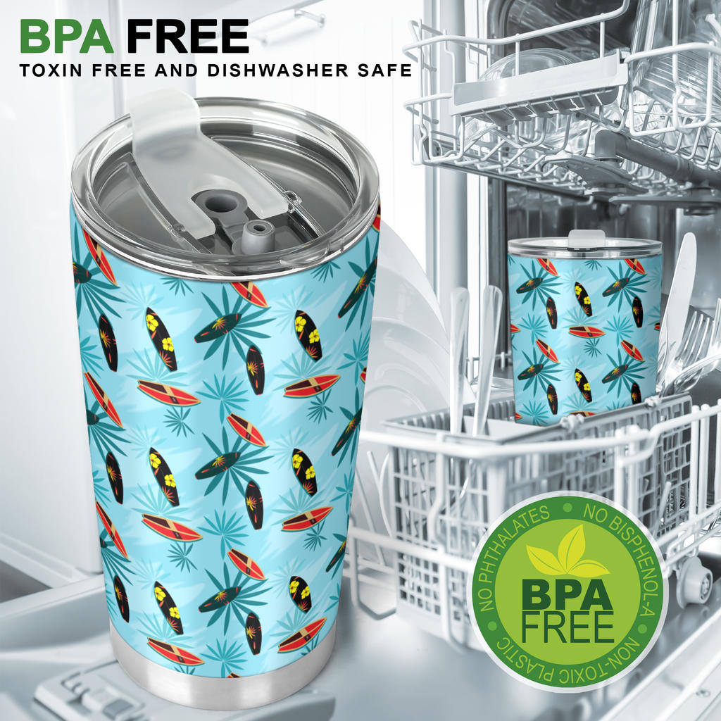 Surfboard Themed Pattern Tumbler