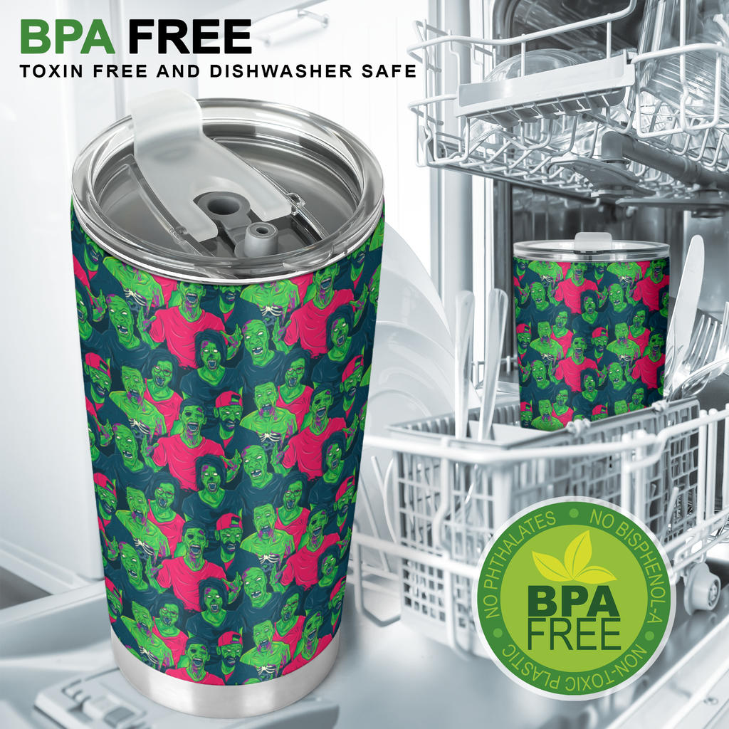 Zombie Themed Design Pattern Print Tumbler