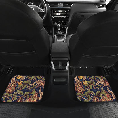 Floral Vintage Classic Print Car Floor Mats Front Back