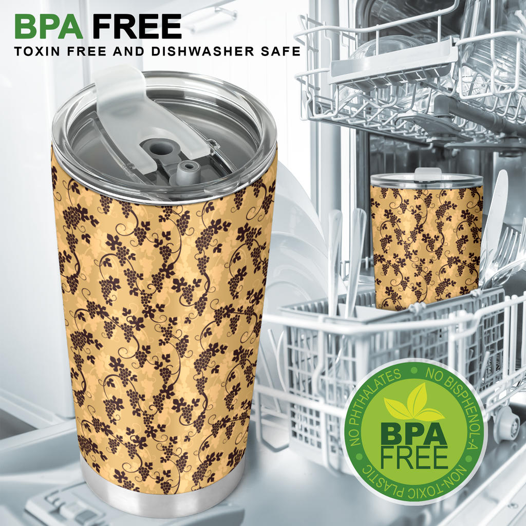 Wine Grape Design Print Tumbler