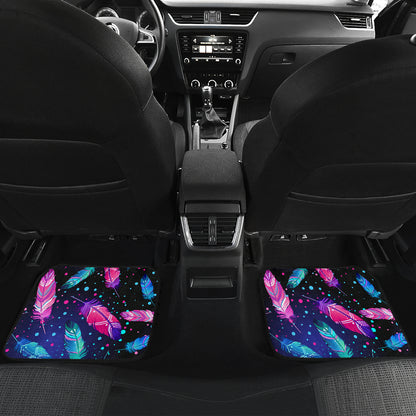 Feather Colorful Boho Design Print Car Floor Mats Front Back