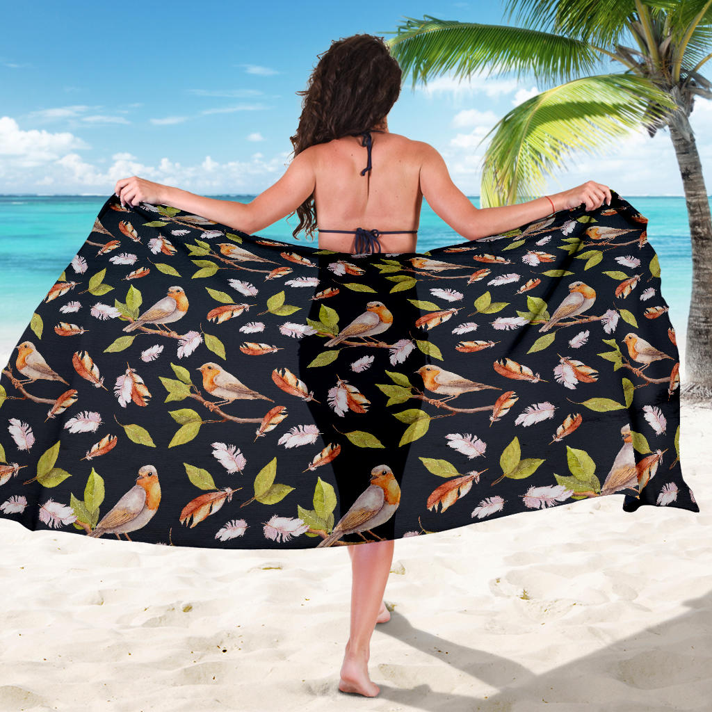 Birds Pattern Print Design 02 Sarong Pareo Wrap