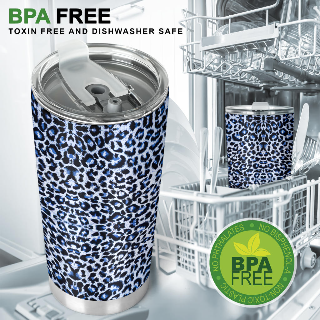Leopard Blue Skin Print Tumbler