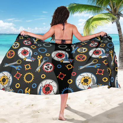 Mechanic Pattern Print Design 01 Sarong Pareo Wrap