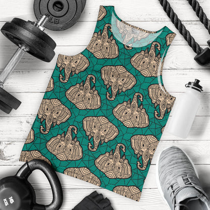 Boho Head Elephant Men Tank Top