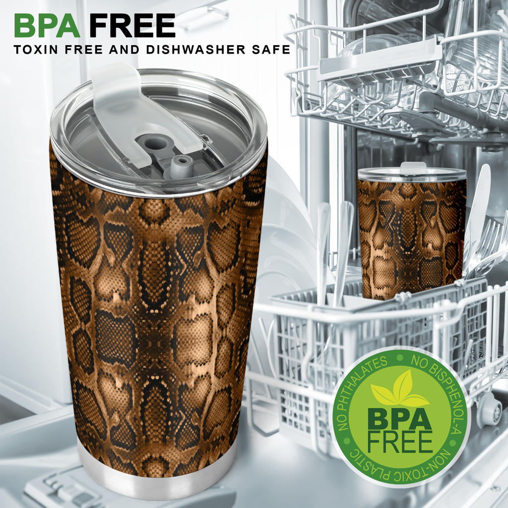 Snake Skin Brown Print Tumbler