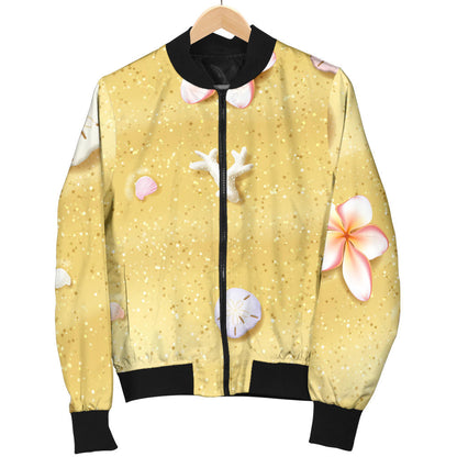 Beach Theme Print Men Bomber Jacket
