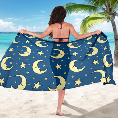 Moon Night Pattern Print Design 03 Sarong Pareo Wrap