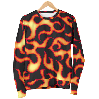 Flame Fire Themed Print Women Long Sleeve Sweatshirt