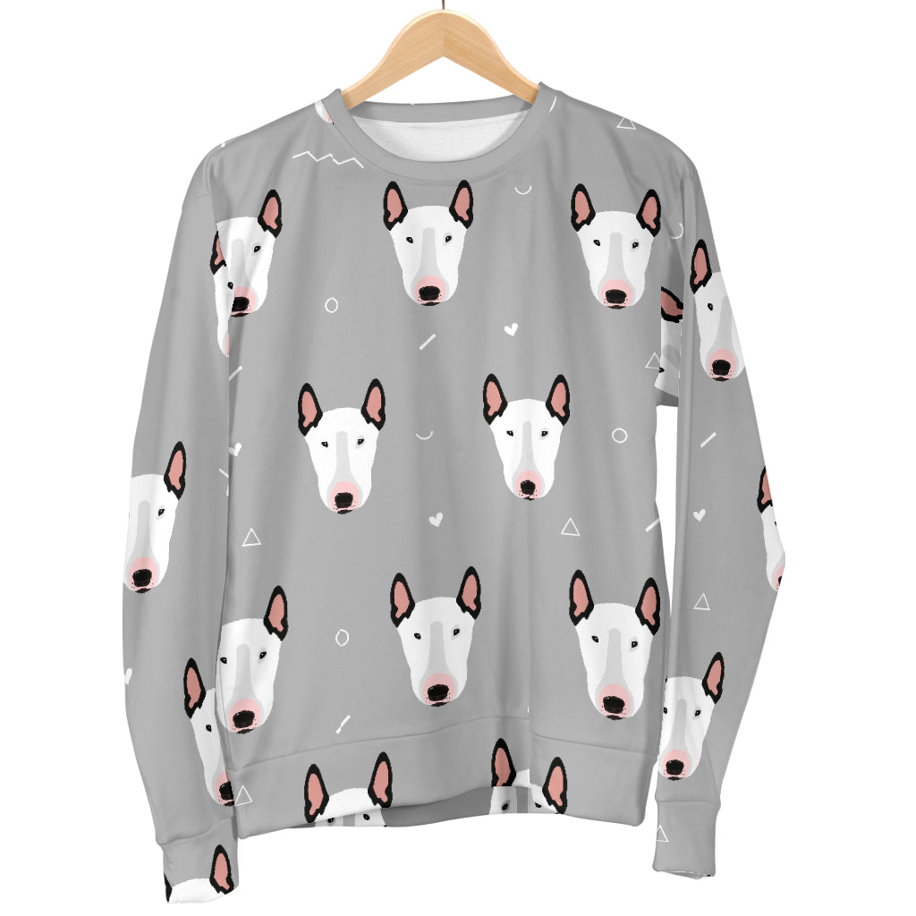 Bull Terrier Head Print Pattern Men Long Sleeve Sweatshirt