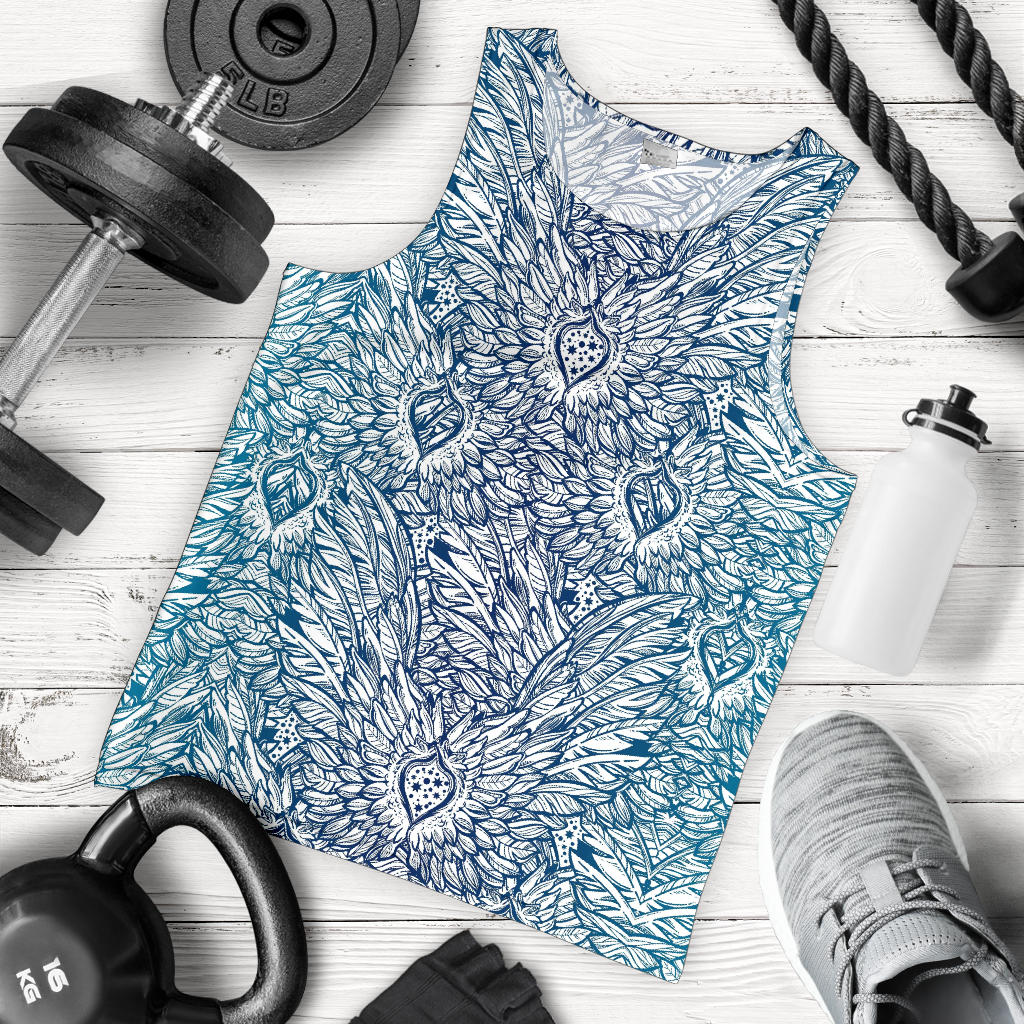 Angel Wings Boho Design Themed Print Men Tank Top