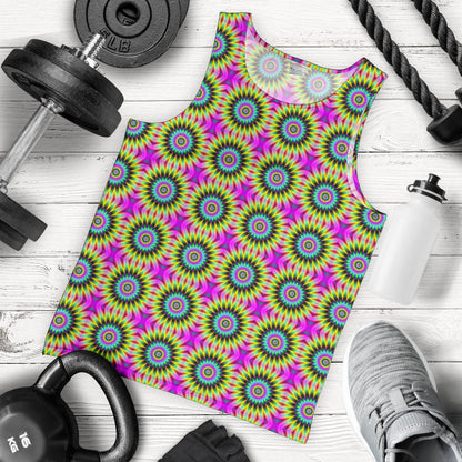 Optical illusion Flower Rainbow Style Men Tank Top