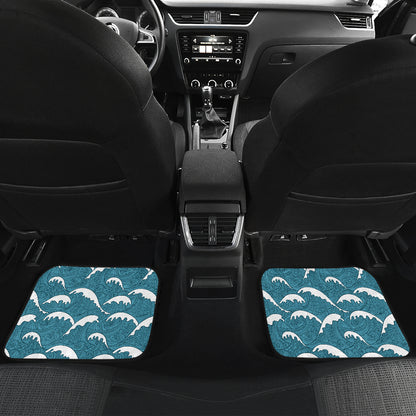 Surf Wave Tribal Design Car Floor Mats Front Back