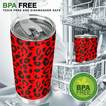 Leopard Red Skin Print Tumbler