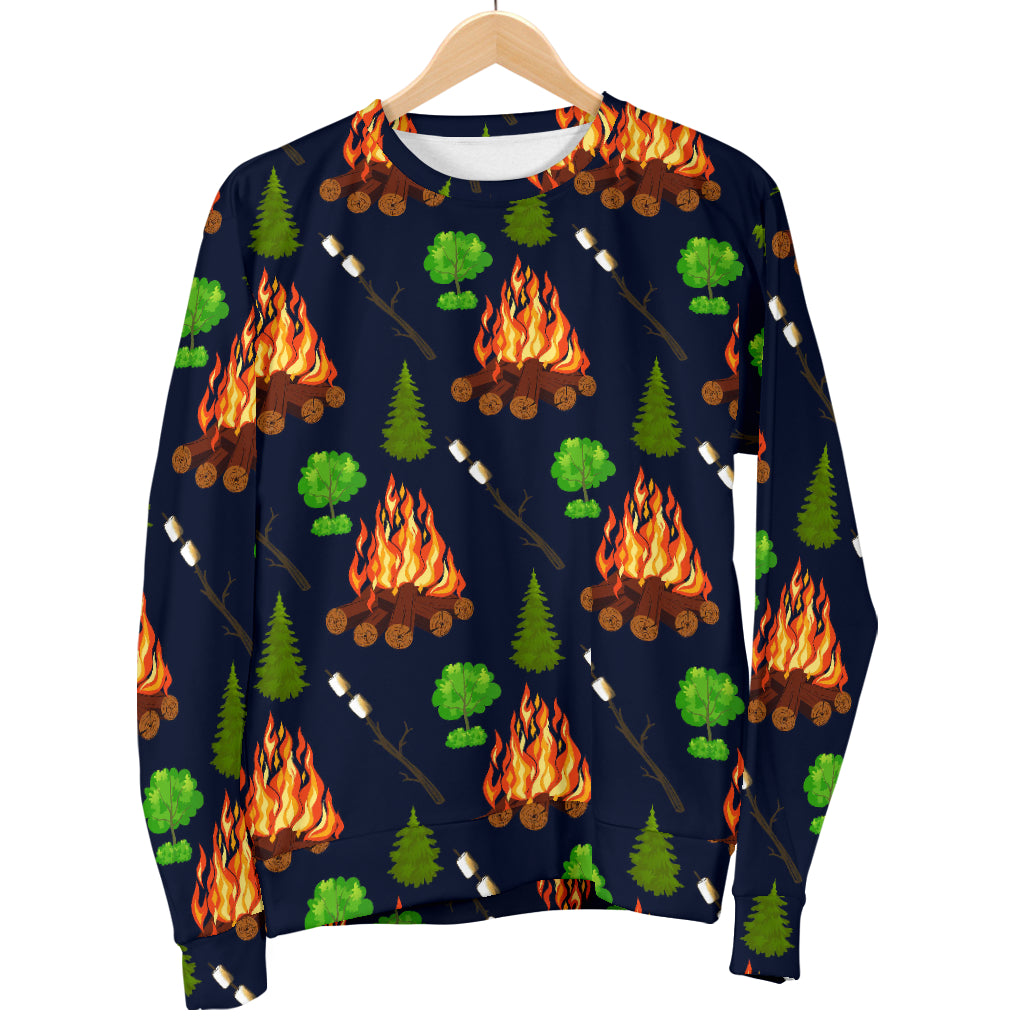 Camfire marshmallow Camping Design Print Women Long Sleeve Sweatshirt