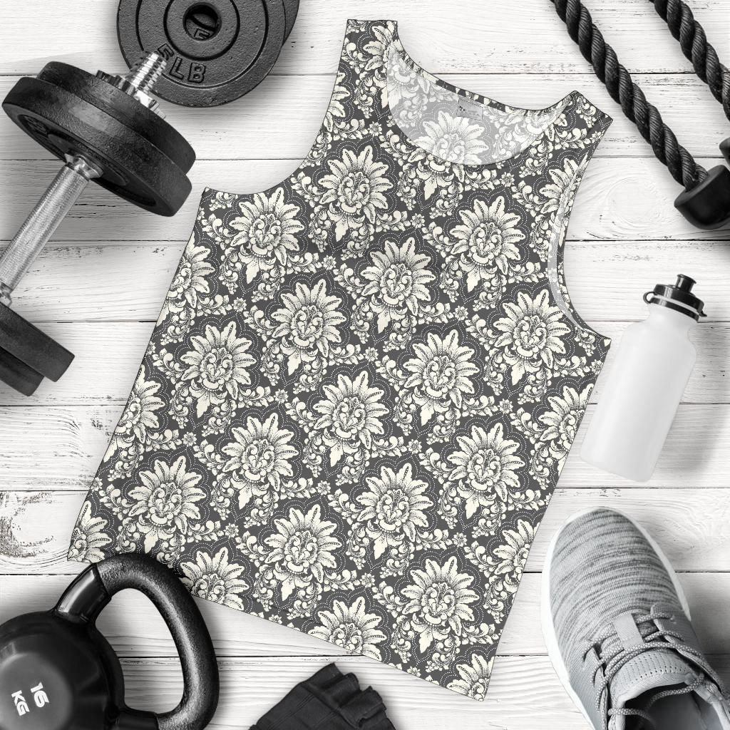 Damask Elegant Print Pattern Men Tank Top