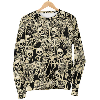 Skeleton Design Print Men Long Sleeve Sweatshirt