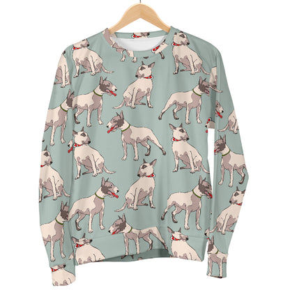 Bull Terrier Cute Print Pattern Men Long Sleeve Sweatshirt