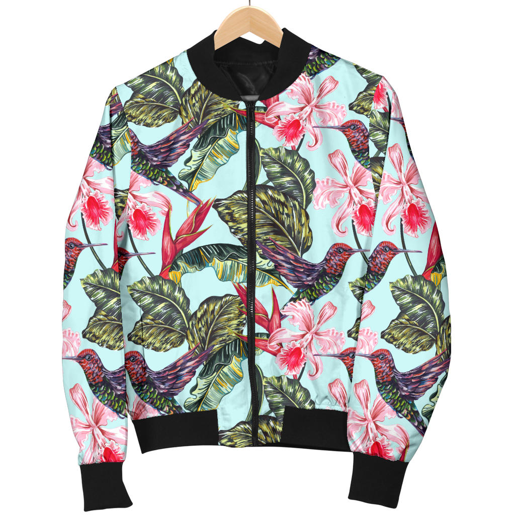 Hummingbird Cute Themed Print Men Bomber Jacket