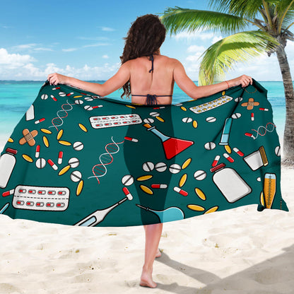 Nurse Pattern Print Design A05 Sarong Pareo Wrap